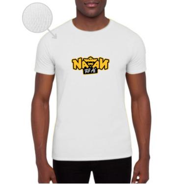 Imagem de Camiseta Dry Fit Branca Manga Curta Natan por Aí Logo