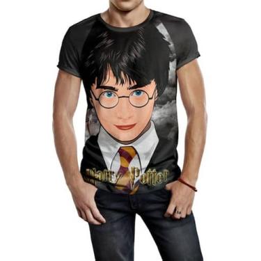 Imagem de Camiseta Raglan Masculina Harry Potter Tumblr Ref:213 - smoke, Preto, 