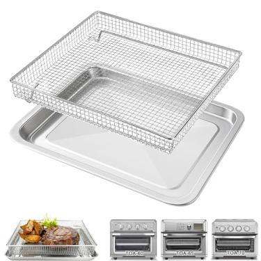 Imagem de Bandeja de reposição para bandeja de fritadeira a ar Cuisinart TOA-60 TOA-65 TOA-70 Torradeira Air Fryer forno de convecção, peças de acessórios para fritadeira a ar de malha de 12,2 x 28 cm