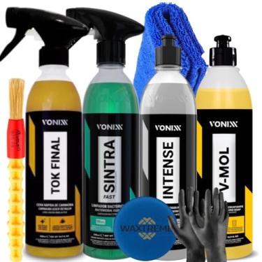 Imagem de VONIXX Kit Profissional de Limpeza Automotiva com Sintra Fast, V-mol, Intense, Tok Final, Pincel, Flanela e Aplicador