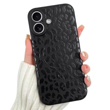 Imagem de OOK Capa magnética para iPhone 17, estampa fofa de leopardo preto de silicone, compatível com MagSafe Cheetah Print proteção para câmera à prova de choque fina capa de telefone para 6,3 polegadas