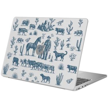 Imagem de BlHMCASE Compatível com MacBook Pro de 14 polegadas 2025-2021 M4 M3 M2 M1 A3112 A3185 A3401 A2918 A2992 A2779 A2442, capa rígida protetora Western Cowboy para Mac Pro 14