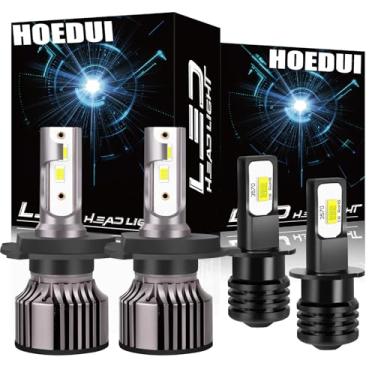 Imagem de HOEDUI Adequado para Honda Pilot 2003-2005 Lâmpadas de Farol, 9003/H4 Alto/Baixo e Lâmpadas de Neblina H3 Combo Lâmpadas com Ventilador, Plug and Play, 6000K Branco Frio, 500% Super Brilhante, IP68