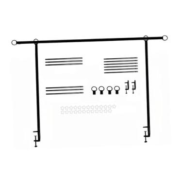 Imagem de KiBcsLic Suporte de mesa de metal ajustável, arco de 49-98 polegadas de comprimento, acessório multifuncional, instalação rápida e resistente com grampos,