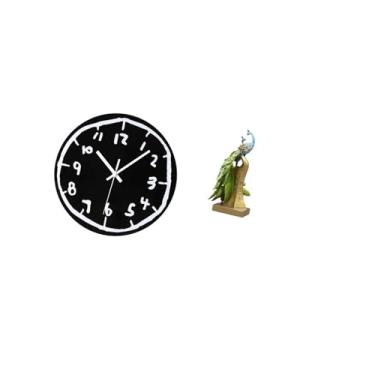 Imagem de Fenteer Relógio de Parede Acrílico Minimalista Moderno E Escultura de Animal Pavão, Ornamento, Arte Decorativa para Escritório, Cozinha, Sala de Jantar, Mesa