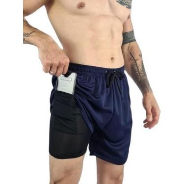 Imagem de SHORT 2 em 1 ACADEMIA TREINO SPORT FIT DRY FIT COM ELASTICIDADE COM PR