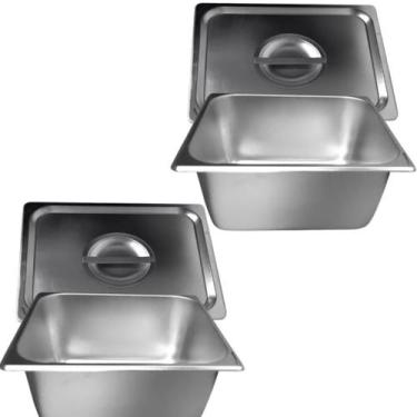 Imagem de Kit Com 2 Cubas Gastronômica 1 Por 2 X 150mm Com Tampa - Armazém135