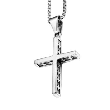 Imagem de Colar com pingente de cruz para homens e mulheres, colar de cruz criativo, joias cristãs, presentes religiosos, One Size, Aço inoxidável, Sem Pedra Preciosa