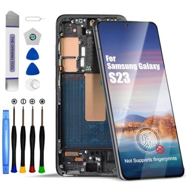 Imagem de 【Versão dos EUA】 Tela LCD de substituição para Samsung Galaxy S23 Touch Digitalizador com moldura para Samsung Galaxy SM-S911B SM-S911U com kits de peças de reparo (preto, sem impressão digital)
