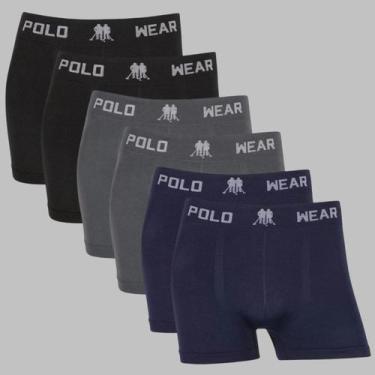 Imagem de Kit 6 Cuecas Boxer Masculina Polo Wear Seamless Microfibra, 2preto, 2c