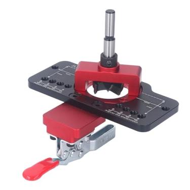 Imagem de Dobradiça Gabarito Buraco Abridor Dobradiça Gabarito Perfuração Perfurador 35mm Liga de Alumínio Gabinete Dobradiça Gabarito Broca Guia para Trabalhar Madeira