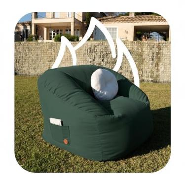 Imagem de Poltrona Para Área Externa Soft - Puff de Jardim Tipo Nuvem - Eco Flame (Verde Musgo)