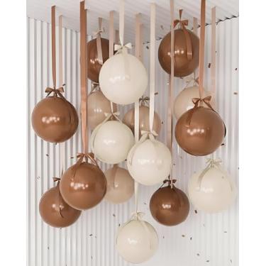 Imagem de Jenaai 30 Set Christmas Round Foil Balloons Bulk 22 Inch 4d Metallic Giant Balloons Set with Satin Bows Ribbon for Ceiling Holiday Ornaments New Year Birthday Wedding Party Decoration(Warm Colors)