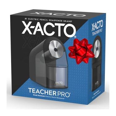 Imagem de X-Acto Apontador De Lápis X-Acto | Professor Pro Elétrico Apontador De Lápis, Com Ajuste Automático Dial, Motor Safestart, Smartstop, 1 Contagem Preto