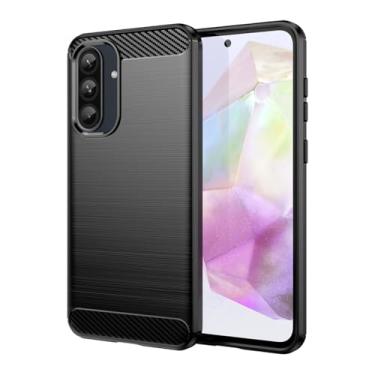 Imagem de Vavies Capa para Galaxy A56 5G, capa de fibra de carbono para Samsung A 56, capa fina de TPU macio com absorção de choque, proteção à prova de choque, capa para celular para Samsung Galaxy A56 5G