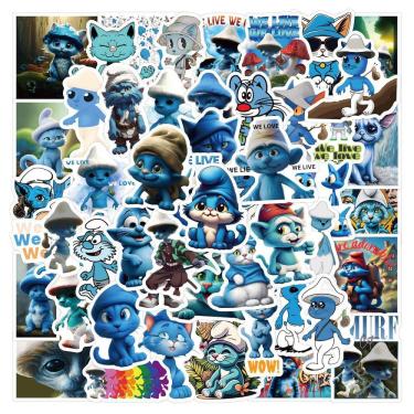Imagem de Adesivos Smurfs Cats Vinil Impermeável Anime 60 unidades/lote