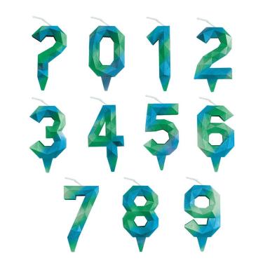 Imagem de Vela De Aniversário Diamante Verde E Azul Modelo 7