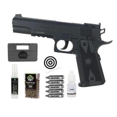 Imagem de Pistola Pressão Co2 1911 Match 4,5mm Power Win + Kit
