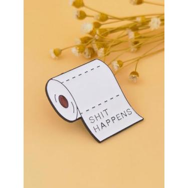 Imagem de Broche de papel higiênico com alfinete de metal para decoração de mochila presente engraçado acessório de colo presentes de natal presentes de amizade para mulheres dia dos namorados, Medium, Latão