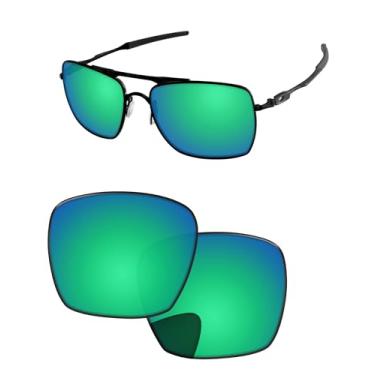 Imagem de PapaViva Lentes de substituição para óculos de sol Oakley Deviation OO4061 Armação Pro + Verde azulado polarizado