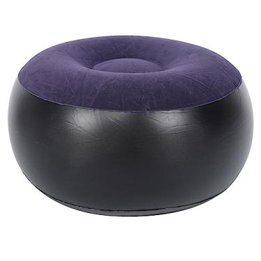 Imagem de ZAWELIYO Falas Infláveis ​​de Flocagem, 20,5x7,9 Polegadas Cadeira de Acampamento Portátil de PVC para Uso Interno Ao Ar Livre, Otomano Dobrável Leve para Viagens, Escritório, Casa