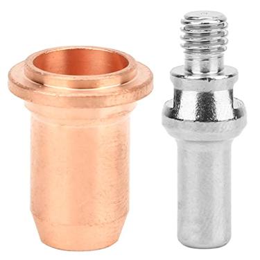 Imagem de AUNMAS 10 Peças Kits de Tocha de Cortador de Plasma Ponta Eletrodo Consumíveis, Eletrodo de Cobre Vermelho 52582 Bico 51312 Adequado para Tocha de Plasma Pt60