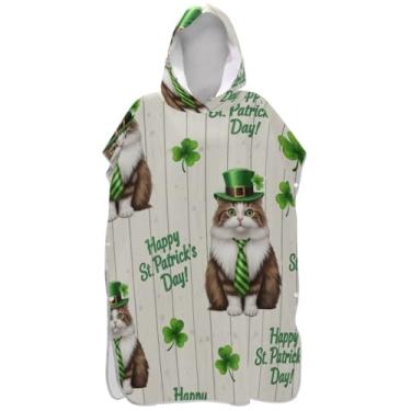 Imagem de Joisal Poncho retrô St Surf para adultos trocador de roupa de praia com capuz toalha de natação plus size ponchos adultos para mulheres