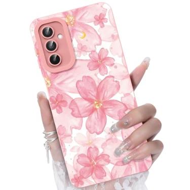 Imagem de CASBST Capa para celular Samsung Galaxy A16 5G, design de padrão de flores da moda, capa de silicone líquido, fina, à prova de choque e resistente a arranhões para Samsung A16 - Flor de cerejeira