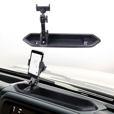 Imagem de AceRide Suporte de telefone compatível com Jeep Wrangler JL/JLU e Gladiator JT 2018-2023 Suporte de telefone ajustável de metal resistente para painel e bandeja, kit multiposições compatível com óleo