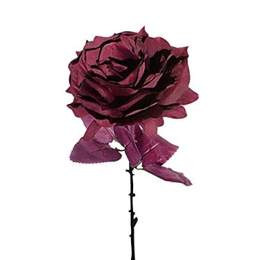 Imagem de Cocoarm Flor de Seda Artificial, 10 11cm Black Rose Faux Flower para Home Decor Wedding Centerpiece Arranjo Mesa Com Pétalas (2)
