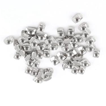 Imagem de Ymiko Porca Ranhura T Com Cabeça de Martelo, Aço Carbono Niquelado, para Perfis de Extrusão de Alumínio (Padrão europeu tipo 20-M4*10 * 6)