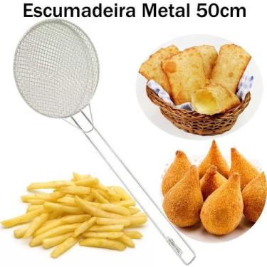 Imagem de Escumadeira Peneira para Fritura - 50 cm - Modelo Industrial - Batata 