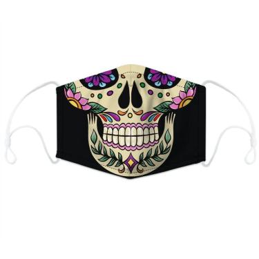 Imagem de Máscara facial Skull Anime com estampa digital de algodão respirável