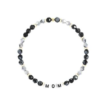 Imagem de Jwicklirrng Pulseira feminina Mama com palavras de encorajamento e contas para mãe e irmã, adjustable, Sem Pedra Preciosa