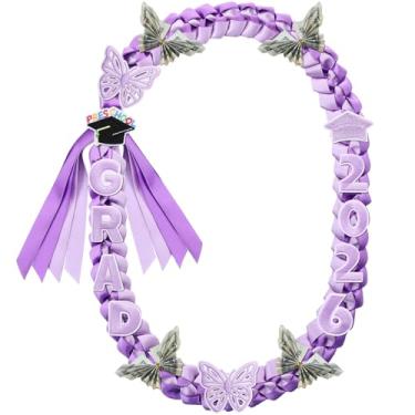 Imagem de Hotop Colar Leis com fita de formatura infantil para pré-escola classe de 2026, 128 cm trançado duplo pré-escolar para meninos e meninas, about 47 inches/ 120 cm in perimeter, Poliéster, Sem Pedra