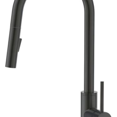 Imagem de Misturador Monocomando para Cozinha de Mesa com Bica Móvel Arejador e Extensível Dublin Jiwi Cinza