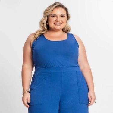 Imagem de Blusa Regata Alça Larga Feminina Básica Plus Size Moderna-Feminino