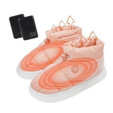 Imagem de Botas aquecidas, sapatos aquecidos recarregáveis ​​ - Chinelos de casa com aquecimento elétrico respirável | Sapatos elétricos para aquecer os pés, sapatos térmicos para os pés, inverno confortável de