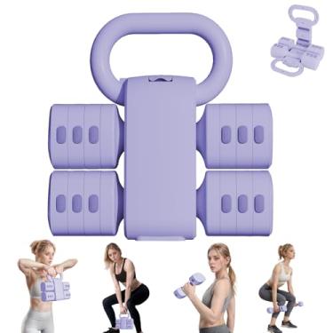 Imagem de Flexella Conjunto de kettlebell ajustável, conjuntos de kettlebell de peso livre 4 em 1 (2,5 kg, 3,5 kg, 4,5 kg, 5,5 kg) para mulheres, conjunto de 2 halteres para treinamento de ginástica em casa