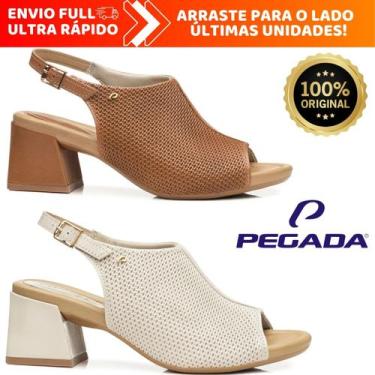 Imagem de Sandália Pegada Feminina Ortopédica em Couro 100% Legítimo Com Salto B