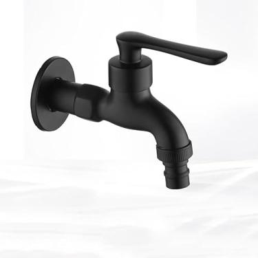 Imagem de Torneira preta para máquina de lavar roupa latão esfregão torneira de piscina única fria preta torneira externa torneira de jardim torneira de pia de banheiro (estilo 1)