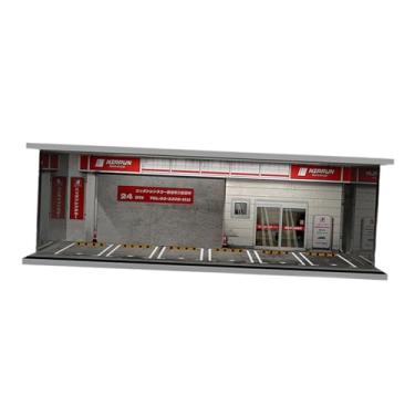 Imagem de menolana Vitrine de garagem em escala 1:64, caixa de armazenamento para exibição de carros de metal fundido, garagem para bonecas, figuras de ação e miniaturas, Loja de Aluguel de Carros