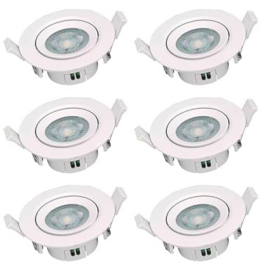 Imagem de Kit 6x Spot LED Branco Redondo Embutir 9W 3000K Bivolt