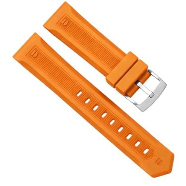 Imagem de HiCycle2 Pulseira de relógio de borracha de 20-22 mm de substituição para Tag Heuer Aquaracer, Laranja, 22mm