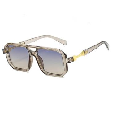 Imagem de Óculos de Sol UV400 - Olho de Gato, Ponte Dupla, Estilo Punk, Lentes Degradê, para Homens e Mulheres, Ideal para Esportes ao Ar Livre, Corrida e Ciclismo, 04