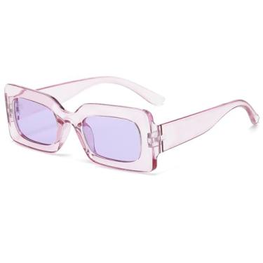 Imagem de Óculos de Sol UV400 - Cores Candy Gradiente Punk Tamanho Pequeno para Homens e Mulheres, Esportes ao Ar Livre, Corrida, Ciclismo, Lentes Transparentes e Roxas