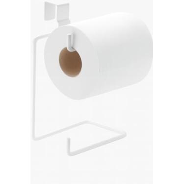 Imagem de Porta Papel Higiênico Suporte Duplo Para Banheiro e Lavabo Caixa Acoplada de Vaso Sanitario Para Dois Rolos Prático Universal Instalação Simples Compacto em Metal Cromado Prateado e Preto (Branco)