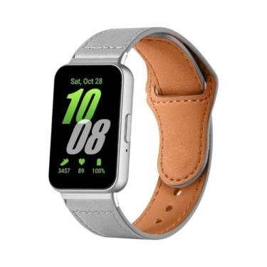 Imagem de Pulseira De Couro Genuíno Ajustável Para Samsung Galaxy Fit3 SM-R390 2