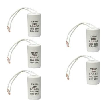 Imagem de 5X Capacitor Partida 6Uf - 250V Para Motor Portão Ventilador - Chipsce