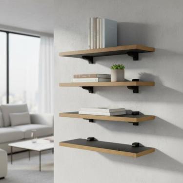 Imagem de Prateleiras MDF Laminado 15mm REFORÇADO 3un c/ Suporte Tucano Decoraçã